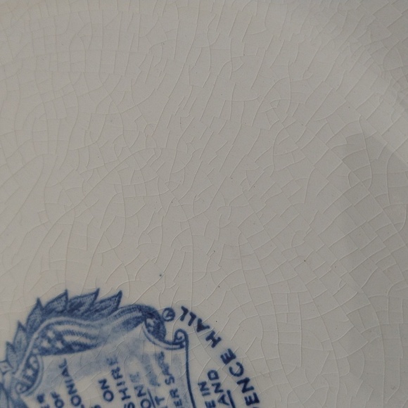 Vintage Liberty dependence Hall transferware ironstone blue and white 10" plate - Picture 5 of 7